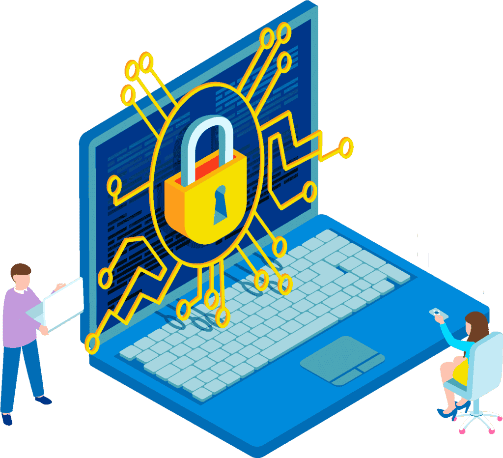 Ilustração de proteção de dados digitais